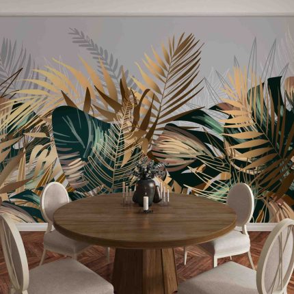 Tapet elegant cu frunze de palmier