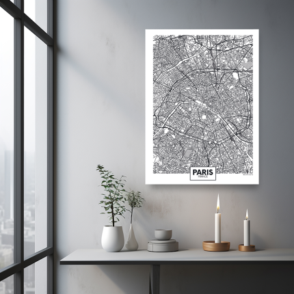 Tablou cu harta Paris