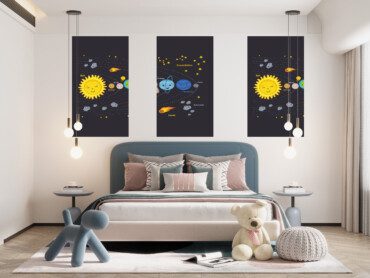 Set 3 tablouri copii sistem solar